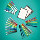 Janod, Coloring box, zestaw przyborów do kolorowania, 42 elementy