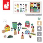 Janod, Cross Road, Miasto, zestaw klocków i figurek, 36 elementów