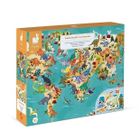 Janod, Dinozaury, puzzle edukacyjne z figurkami 3D, 200 elementów