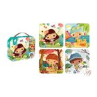 Janod, Pory roku, puzzle progresywne w walizce, 4 układanki