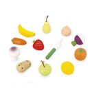 Janod, Shiny Grandma, zestaw drewnianych warzyw i owoców, 12 elementów