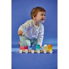 Janod, Zigolos, pociąg drewniany z klockami i zwierzątkami do ciągnięcia