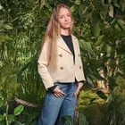 Jeansowe spodnie wide z ozdobnymi przeszyciami Cool Club