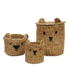 Kids Collection, Joy, pojemniki na zabawki, misie z uszkami, 3 szt.