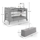 Kinderkraft, Leody Up, łóżeczko turystyczne z akcesoriami, grey