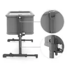 Kinderkraft, Nestee Grow 2, łóżeczko dostawne, dark grey