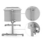 Kinderkraft, Nestee Grow 2, łóżeczko dostawne, light grey