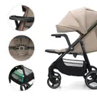 Kinderkraft, Trig 3, wózek spacerowy z tacką, Stone Beige