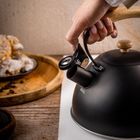 Kinghoff, czajnik z gwizdkiem, czarny mat, 2,5l, kh-1999