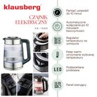 Klausberg, czajnik elektryczny, szklany, 1,7l, LED, RGB, KB-7888
