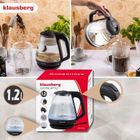 Klausberg, czajnik elektryczny, szklany, LED, 1,2l, KB-9003