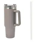 Klausberg, kubek termiczny, z rączką i słomką, stalowy, 1100 ml, kb-7943