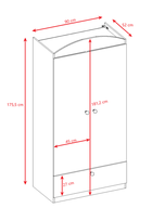 Kocot Kids, Babydreams, szafa, różowa, księżniczka konik, 181.2-52-90 cm