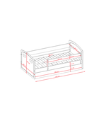 Kocot Kids, Julia, łóżko z materacem, pudrowy róż, 80-140 cm