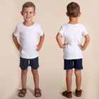 Komplet dziecięcy, T-shirt, Szorty, biało-granatowy, Nicol