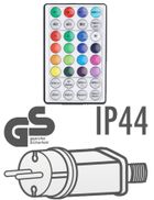 Koopman, lampki choinkowe, kurtyna świetlna, z pilotem, zew/wew, 144 LED, 120-120 cm