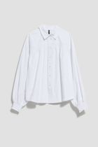 Koszula damska z długim rękawem, biała, Moodo