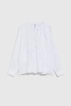 Koszula damska z długim rękawem, biała, Moodo