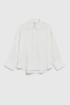 Koszula damska z długim rękawem, biała, Moodo