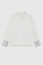 Koszula damska z długim rękawem, biała, Moodo