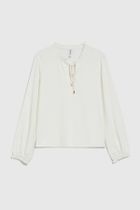 Koszula damska z długim rękawem, ecru, Moodo