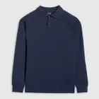 Koszulka polo chłopięca z długim rękawem, granatowa, 4F
