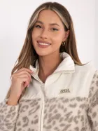 Kurtka damska, polarowa, beżowa, Sublevel