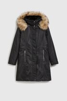 Kurtka damska z kapturem z kapturem, czarna, Moodo