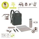 Lassig, Green Label, plecak dla mam z akcesoriami Vividal, kwadratowy, dark olive