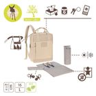 Lassig, Green Label, plecak dla mam z akcesoriami Vividal, kwadratowy, humus