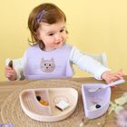 Lassig, Tiny Team, zestaw silikonowych naczyń, kotek, 3 szt.