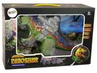 Lean Toys, dinozaur z katapultą, figurka interaktywna, zielony