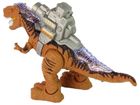 Lean Toys, interaktywny dinozaur z katapultą, brązowy