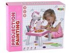 Lean Toys, jednorożec, stolik z projektorem, różowy