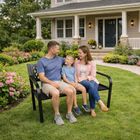 Lean Toys, ławka ogrodowa, metalowa, czarna, 120 cm