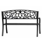 Lean Toys, ławka ogrodowa, metalowa, czarna, 127 cm