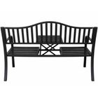 Lean Toys, ławka ogrodowa, metalowa, czarna, 150 cm