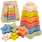 Lean Toys, piramida sensoryczna, miękkie klocki, gwiazdki, 6 elementów