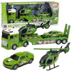 Lean Toys, tir laweta, zestaw pojazdów militarnych, zielone, 3 szt.