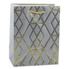 Lean Toys, torba prezentowa papierowa elegancka złote wzory, 23-18-10,5 cm, 1 szt.