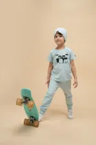 Legginsy chłopięce, niebieskie, Pinokio