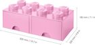 LEGO, Brick 8, pojemnik klocek z dwoma szufladami, różowy