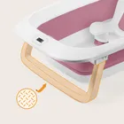 Lionelo, Baby Bubble, wanienka z leżaczkiem, składana, Pink Magnolia