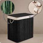 Massido, bambusowy kosz na pranie z pokrywą, 150l