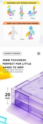 Mideer, tangram, klocki magnetyczne 3D z klepsydrą