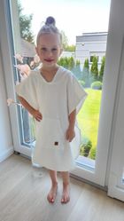 MimiNu, muślinowe ponczo plażowe, szybkoschnące, śmietanka, 1-4 l.