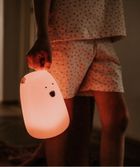 Miś, lampka silikonowa z pilotem, duża, różowa