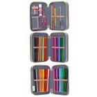 Miss Melody, Poppy Sand, piórnik rozkładany, potrójny, z wyposażeniem