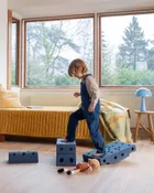 Modu, Dreamer Set, kreatywne klocki rozwijające motorykę dużą, z funkcją jeździka, niebieski