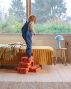 Modu, Explorer Set, kreatywne klocki rozwijające motorykę dużą, z funkcją jeździka, pomarańczowy